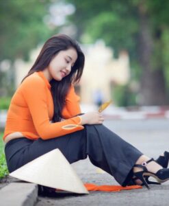 vietnam-long-dress-ao-dai-orange-chiffon-black