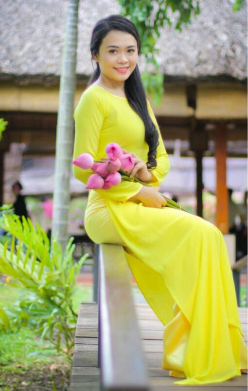ao-dai-vietnamese-dress-canary-chiffon-satin