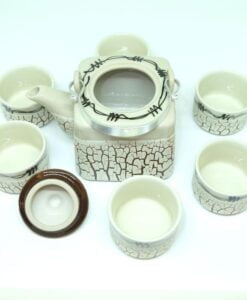 Handmade Bat Trang Pottery Tea Set Crack Glaze 2