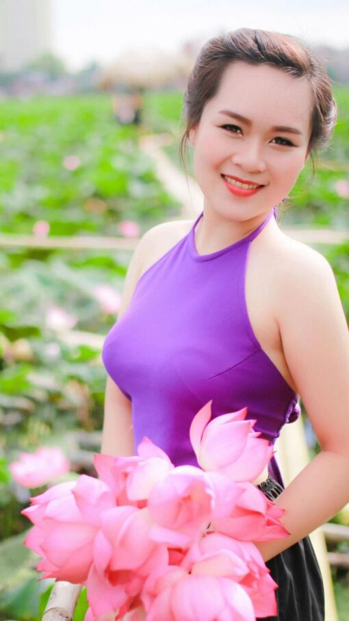 Light Violet Traditional Vietnam Ao Yem 3