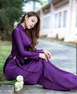 Robe violette Ao Dai 1